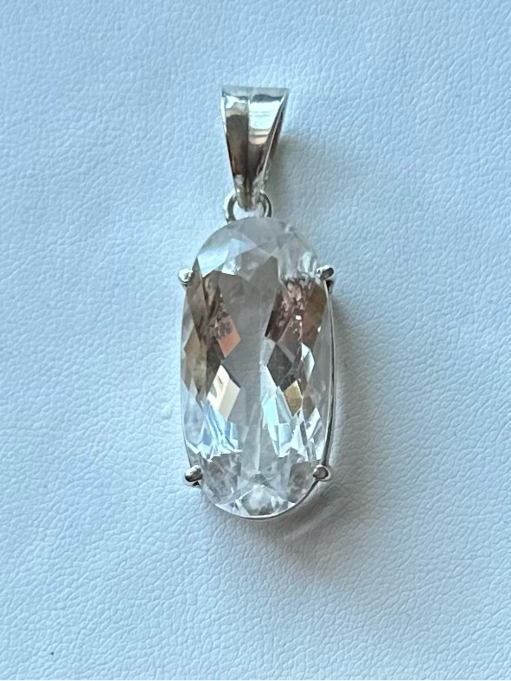 Y2K Vintage Quartz Crystal Stirling Silver Pendant